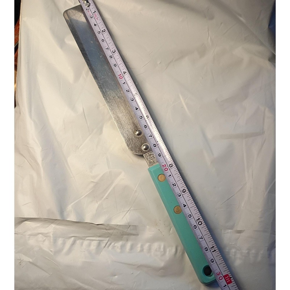 Vintage Ekco Forge Icing Spatula Stainless Steel Turquoise Blue Handle USA 12in